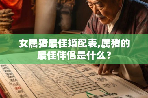 女属猪最佳婚配表,属猪的最佳伴侣是什么？