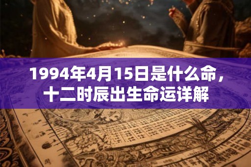 1994年4月15日是什么命，十二时辰出生命运详解