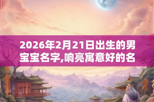 2026年2月21日出生的男宝宝名字,响亮寓意好的名字