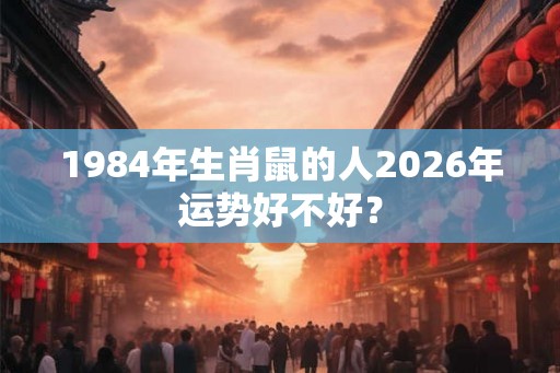 1984年生肖鼠的人2026年运势好不好？