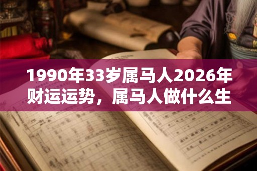 1990年33岁属马人2026年财运运势，属马人做什么生意红火？