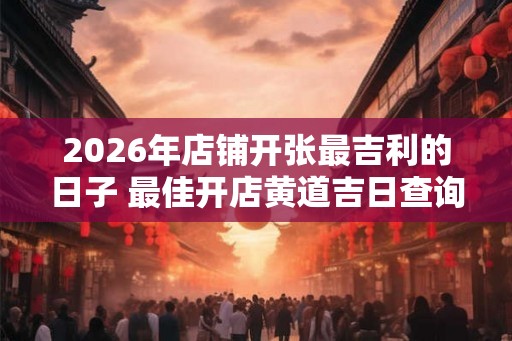 2026年店铺开张最吉利的日子 最佳开店黄道吉日查询 2026年店铺开张最吉利的日子 最佳开店黄道吉日查询
