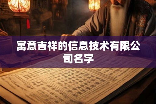 寓意吉祥的信息技术有限公司名字