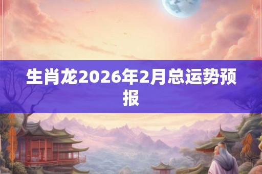 生肖龙2026年2月总运势预报