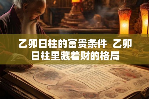 乙卯日柱的富贵条件  乙卯日柱里藏着财的格局