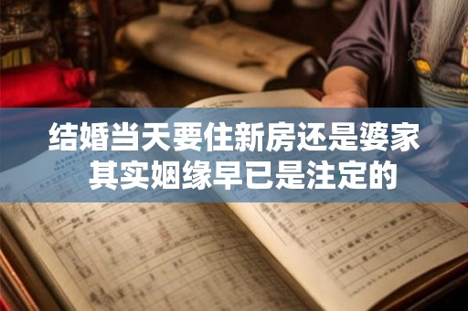 结婚当天要住新房还是婆家  其实姻缘早已是注定的