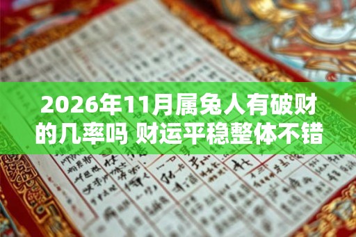 2026年11月属兔人有破财的几率吗 财运平稳整体不错