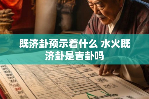 既济卦预示着什么 水火既济卦是吉卦吗