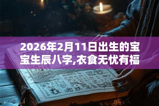 2026年2月11日出生的宝宝生辰八字,衣食无忧有福气