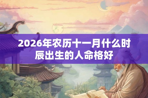 2026年农历十一月什么时辰出生的人命格好