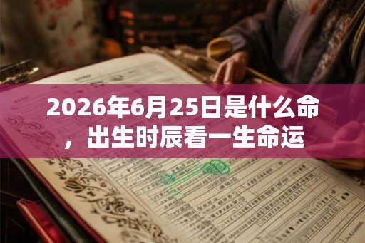 2026年6月25日是什么命，出生时辰看一生命运