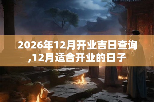 2026年12月开业吉日查询,12月适合开业的日子