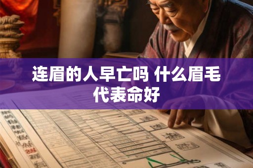 连眉的人早亡吗 什么眉毛代表命好
