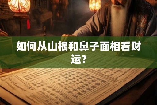 如何从山根和鼻子面相看财运？