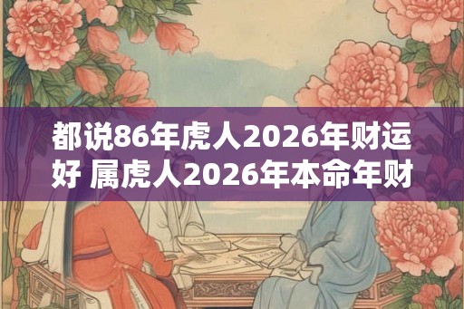 都说86年虎人2026年财运好 属虎人2026年本命年财运 都说86年虎人2026年财运好 属虎人2026年本命年财运