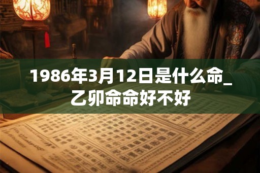 1986年3月12日是什么命_乙卯命命好不好