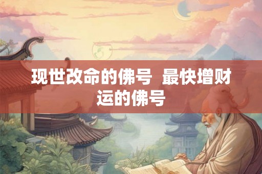 现世改命的佛号  最快增财运的佛号