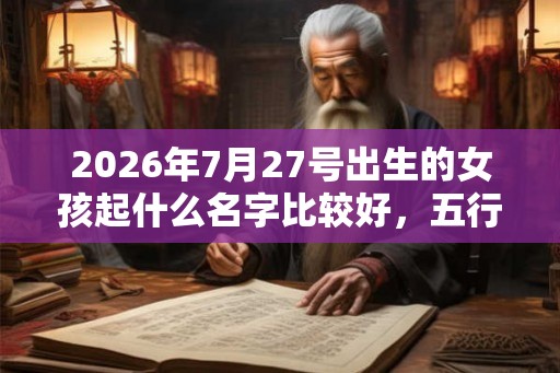 2026年7月27号出生的女孩起什么名字比较好，五行属什么