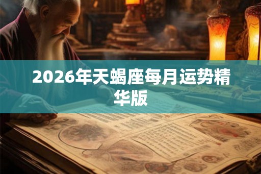 2026年天蝎座每月运势精华版 2026年天蝎座每月运势精华版