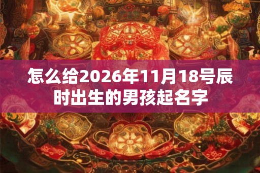 怎么给2026年11月18号辰时出生的男孩起名字