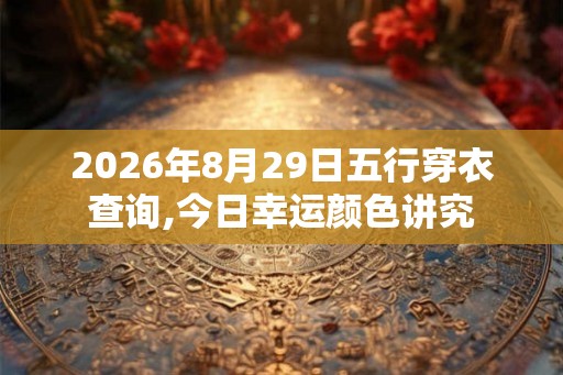 2026年8月29日五行穿衣查询,今日幸运颜色讲究
