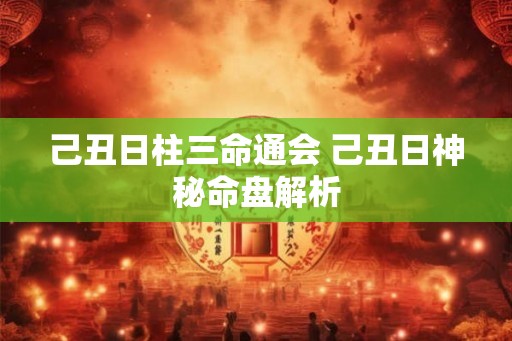 己丑日柱三命通会 己丑日神秘命盘解析