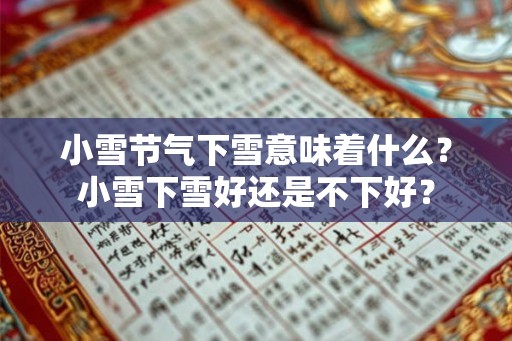 小雪节气下雪意味着什么？小雪下雪好还是不下好？