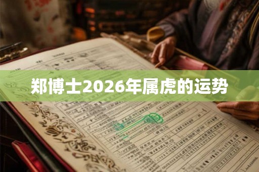 郑博士2026年属虎的运势