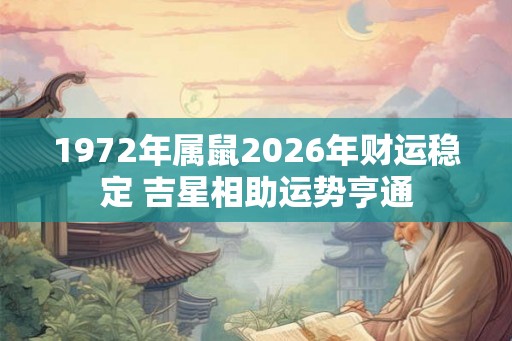 1972年属鼠2026年财运稳定 吉星相助运势亨通