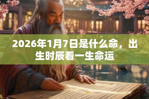 2026年1月7日是什么命，出生时辰看一生命运