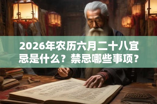 2026年农历六月二十八宜忌是什么？禁忌哪些事项？
