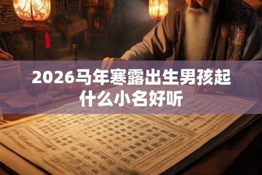 2026马年寒露出生男孩起什么小名好听