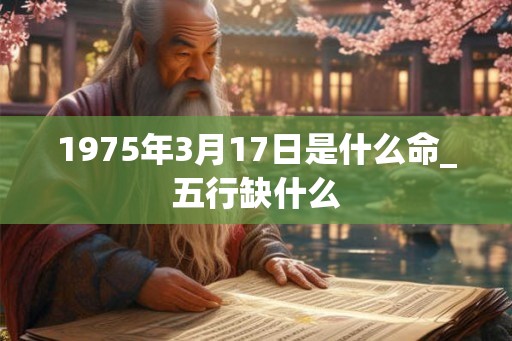 1975年3月17日是什么命_五行缺什么
