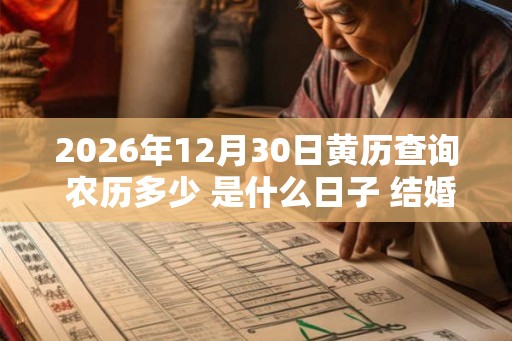 2026年12月30日黄历查询 农历多少 是什么日子 结婚吉时
