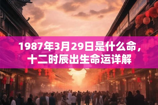 1987年3月29日是什么命,十二时辰出生命运详解 1987年3月29日是什么命,十二时辰出生命运详解