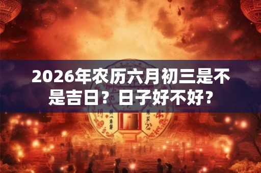 2026年农历六月初三是不是吉日？日子好不好？