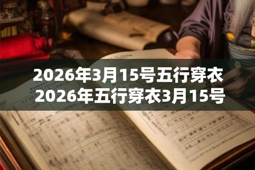 2026年3月15号五行穿衣 2026年五行穿衣3月15号如何搭配
