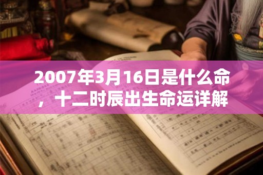 2007年3月16日是什么命，十二时辰出生命运详解