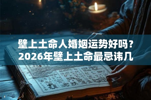 壁上土命人婚姻运势好吗？2026年壁上土命最忌讳几月生？