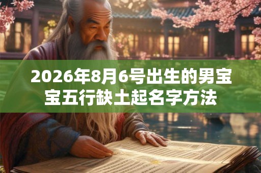 2026年8月6号出生的男宝宝五行缺土起名字方法