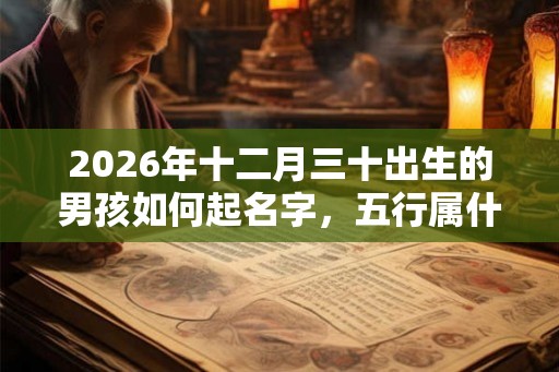 2026年十二月三十出生的男孩如何起名字，五行属什么
