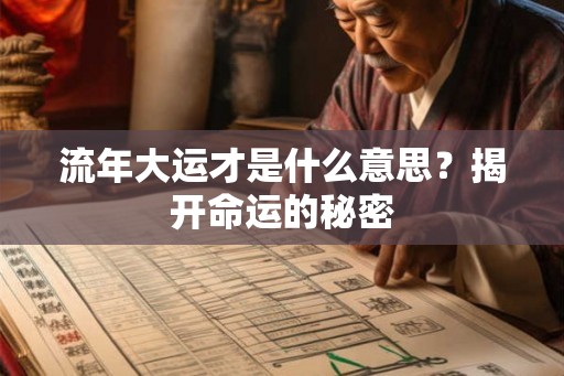 流年大运才是什么意思？揭开命运的秘密