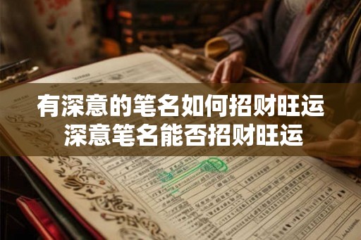 有深意的笔名如何招财旺运 深意笔名能否招财旺运