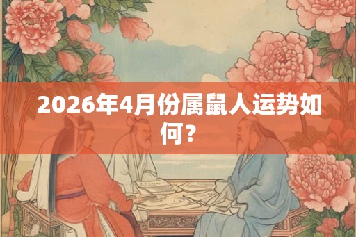 2026年4月份属鼠人运势如何？