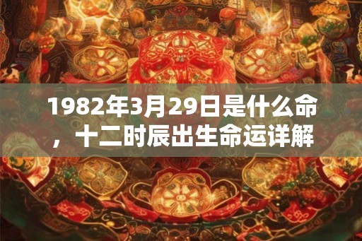 1982年3月29日是什么命，十二时辰出生命运详解