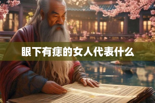 眼下有痣的女人代表什么