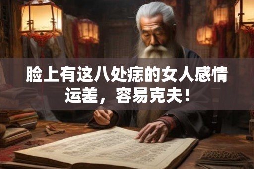 脸上有这八处痣的女人感情运差，容易克夫！