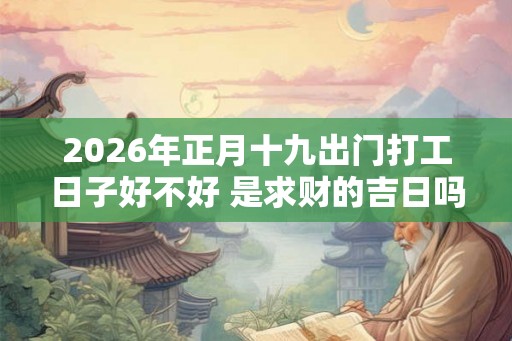 2026年正月十九出门打工日子好不好 是求财的吉日吗