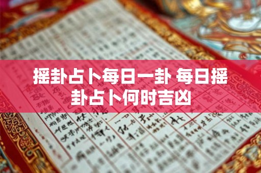 摇卦占卜每日一卦 每日摇卦占卜何时吉凶