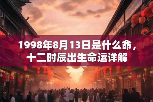 1998年8月13日是什么命,十二时辰出生命运详解 1998年8月13日是什么命,十二时辰出生命运详解